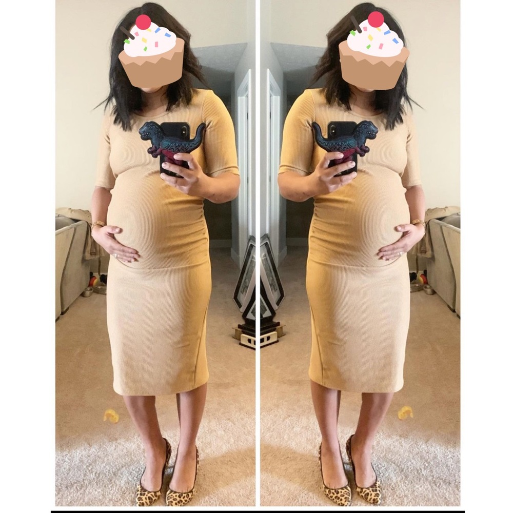 MATERNITY Asos tan nude brown bodycon dress